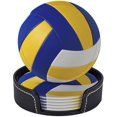 thumbnail image 1 of wonima44 6 Pcs Volleyball Drink Coasters with Holder Coasters for Drinks Coffee Table Home Decor Housewarming Gift, 1 of 1