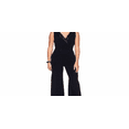 thumbnail image 5 of Almost Famous Junior's Satin Collared Liverpool Jumpsuit Black Size M, 5 of 6