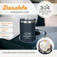 thumbnail image 3 of Christian Art Gifts Large Stainless Steel Scripture Tumbler Travel Mug for Men & Women: Strong & Courageous Inspirational Bible Verse, Double-wall Vacuum Insulated & Lid, Hot/Cold, Navy Blue, 18 oz., 3 of 6