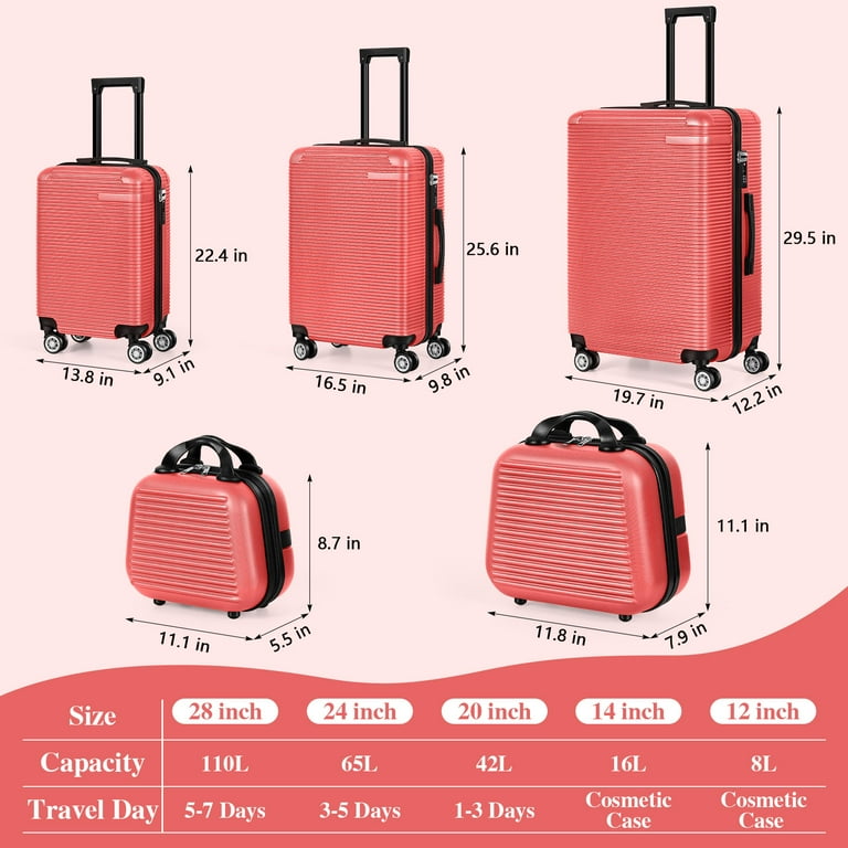 Luggage 5-Piece Set - TSA-Approved Locks, Spinner Wheels - Walmart.com Luggage 5-Piece Set - TSA-Approved Locks, Spinner Wheels - Walmart.com