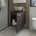 thumbnail image 2 of Wengue Bathroom Vanity with Integrated Sink | Floating design, dark brown finish, integrated sink, ideal for space-saving modern bathrooms, 2 of 8