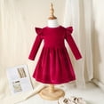 thumbnail image 5 of WIBACKER Kids Baby Girls Long Sleeve Velvet Dress Autumn Winter Princess Party Dresses, 5 of 7