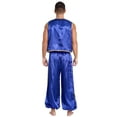 thumbnail image 2 of Aislor Men's Arabian Prince Belly Dance Silky Waistcoat with Harem Pants for Ballroom Royal Blue M, 2 of 7