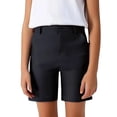 thumbnail image 1 of TIEVOSA Summer Boys' Large Sized Suit Shorts in Solid Color with Buttons Casual and Formal Five Inch Mid Length Pants for School Performance Pants for 15-16 Years(Black), 1 of 5