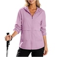 thumbnail image 2 of TAGOLD Womens Winter Hooded Casual Outwear & Jackets Solid Color Zip Up Hooded Loose Long Sleeve Casual Outer Top With Side Pockets For Daily Street Outdoor Office Wear, 2 of 5