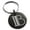 Black, variant on Stainless Steel Letter B Initial Metro Retro Monogram Engraved Small Medallion Circle Charm Keychain Keyring