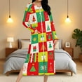 thumbnail image 4 of Womens Long Nightgowns Plaid Zipper Robes Christmas Pajama with Pocket Long Sleeve Bathrobes Loose Full Length Loungewear Warm Sleepwear Crew Neck House Coat, 4 of 9