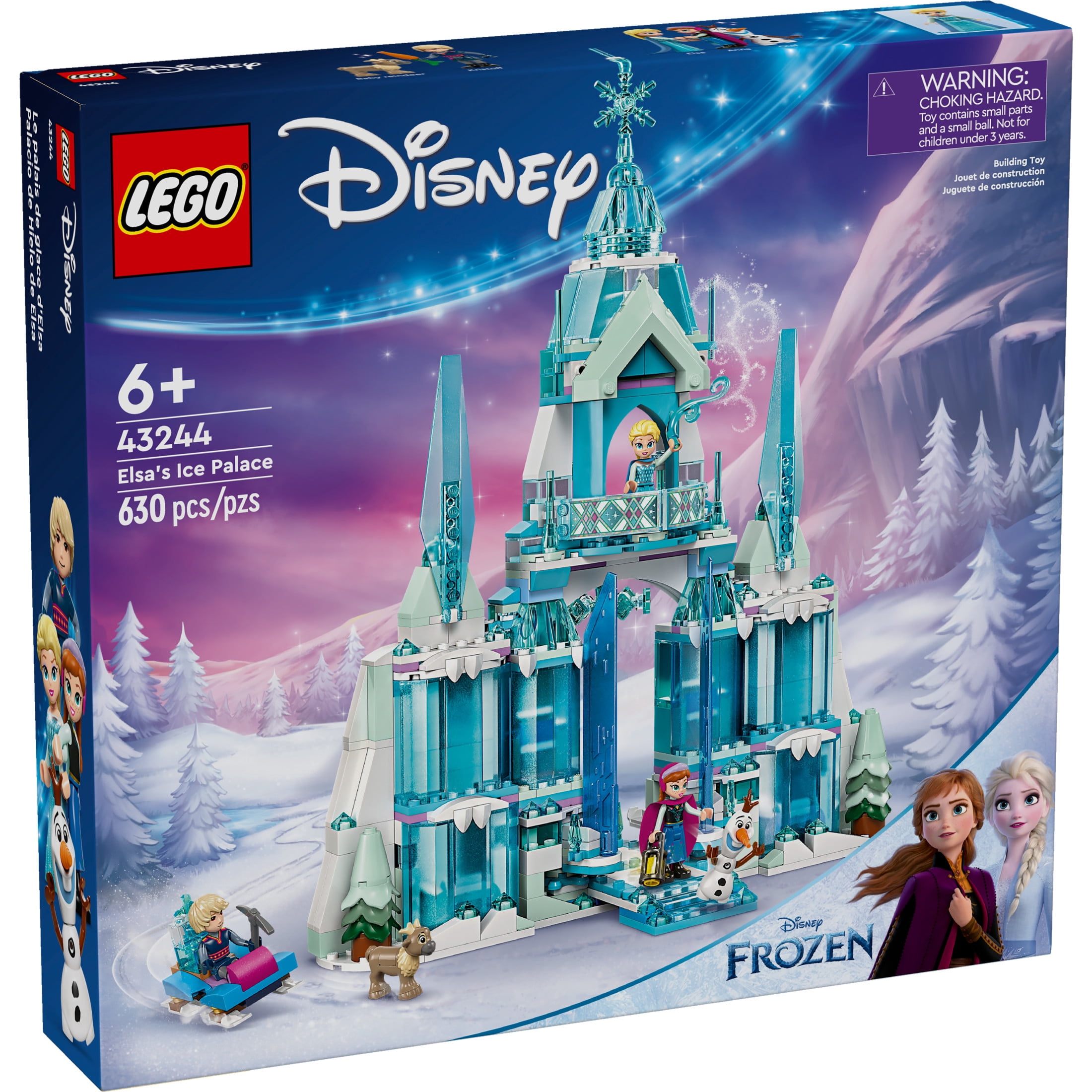 LEGO Disney Frozen Elsa's Ice Palace Building Set - Pretend Play Toys for Kids, Girls & Boys, Ages 6+ Years - With Elsa & Anna Mini-Doll Figures - Gift Ideas for Fans - 43244