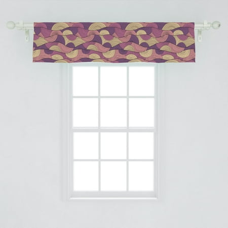 Abstract Window Valance Horizontal Wave Forms Ornamented With