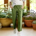 thumbnail image 2 of KAUOD Girls Casual Pants Summer Lightweight Elastic Waist Pants Straight Leg Loose Breathable Beach Pocket Trousers, 2 of 6