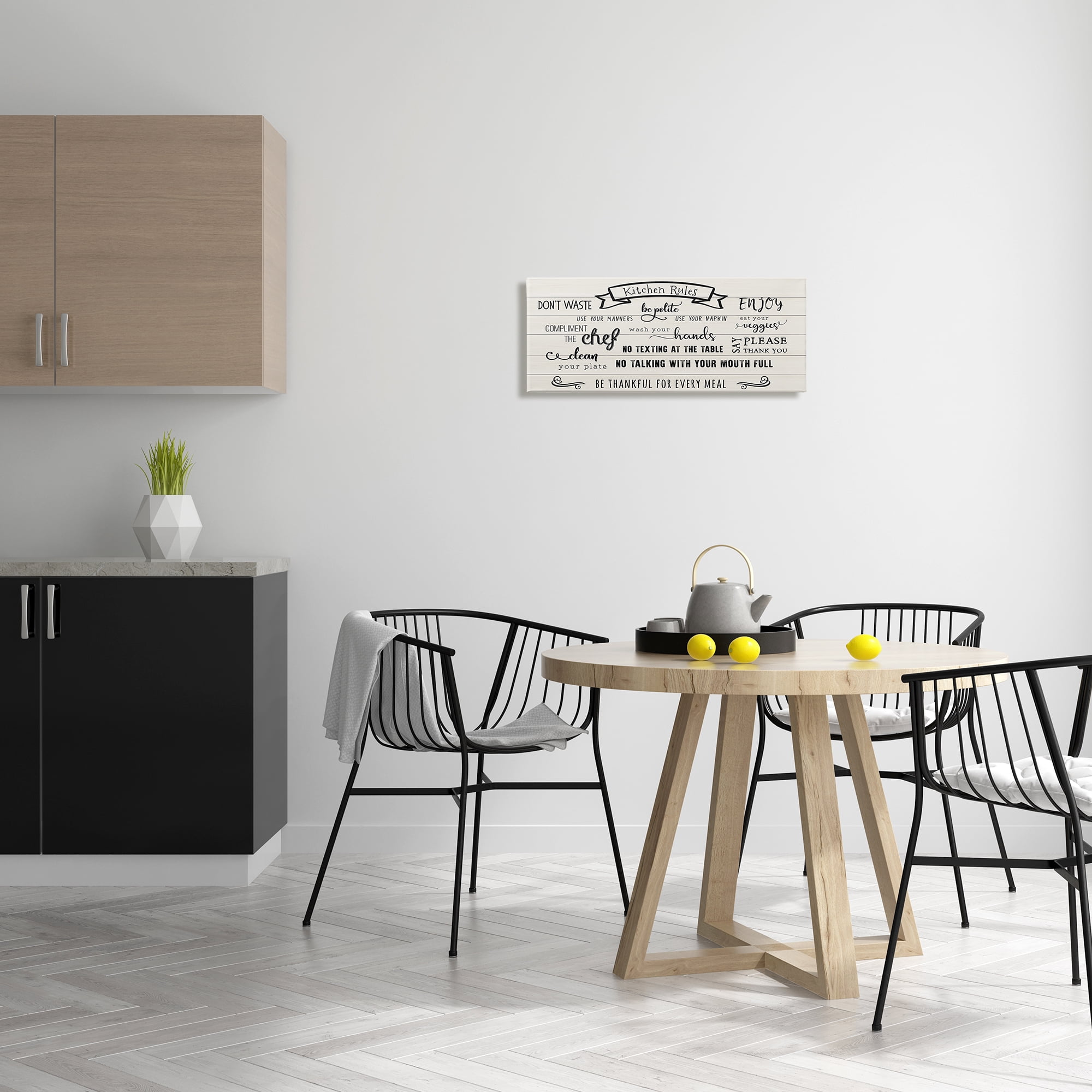 Stupell Indtries Kitchen Rules List Family Happiness Motivational Phrases,24 x 10,Design by CAD Designs