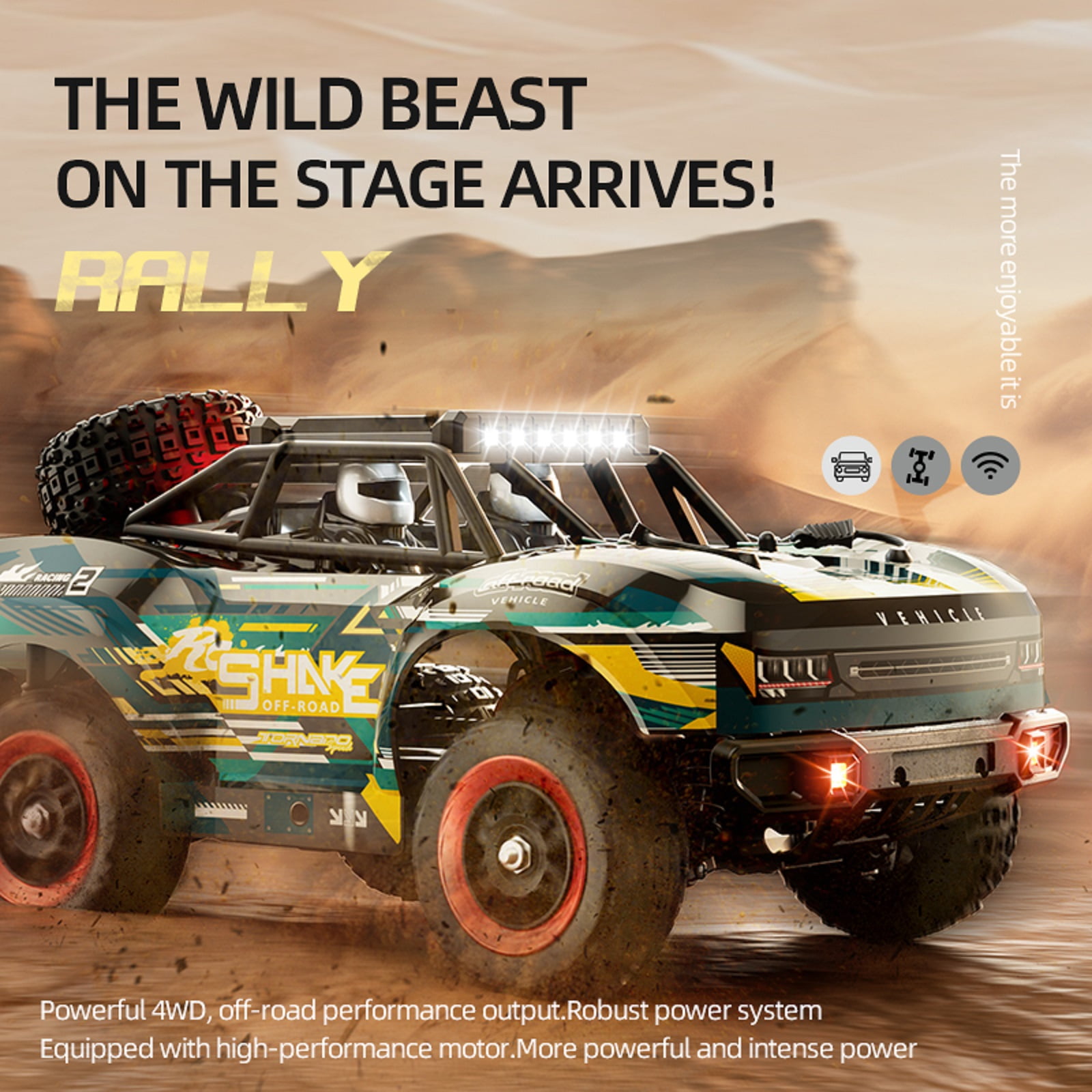 RC Car 1:18 Scale 4WD High Speed 60km/h Remote Control Truck, Upgraded 2840 Brushless Motor, 2.4GHz Off-Road Monster Truck with 2 Batteries