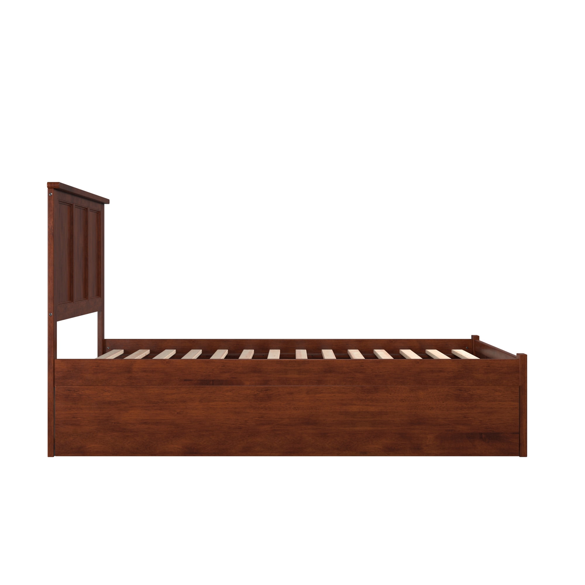 AFI Madison Full Solid Wood Platform Bed with Footboard & Full Trundle, Walnut