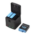 thumbnail image 1 of Caso de cobro Batería de 3 piezas de 1800 mAh + cargador de batería de 3 ranuras con puerto USB compatible con GoPro Hero 12/11/10/9, 1 of 8