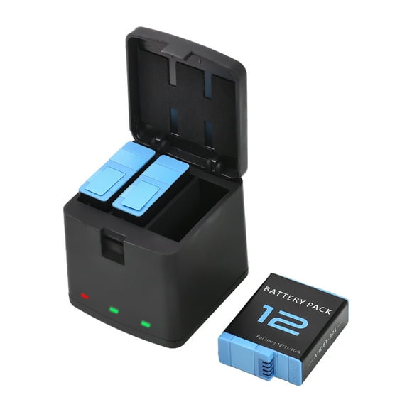 Graflsoa Fast Charging Case with 3 Batteries for GoPro Hero 9/10/11/12, Type-C Port, 1800mAh, Compact Design, Includes Charging Cable