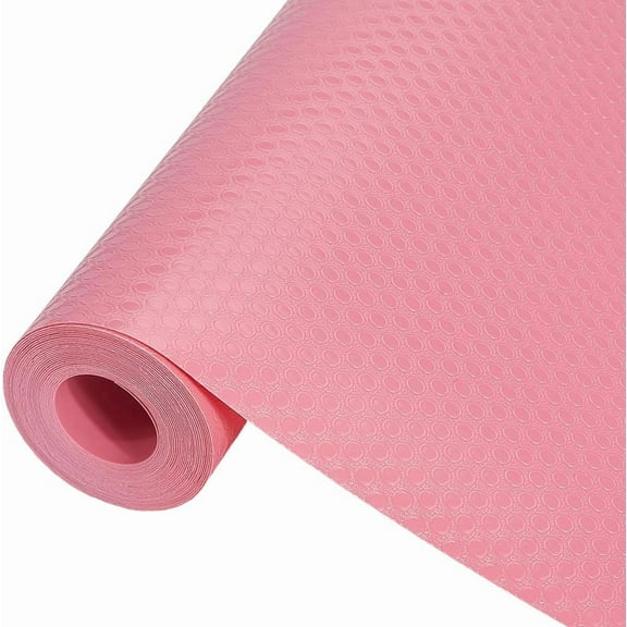 Shelf Liner Kitchen Drawer Liners Cabinet Mats Non Adhesive EVA Shelf Liners Non-Slip Washable Waterproof Oilproof Pad Protectors Mat for Fridge Pantry Closet Cupboard Hot Pink 118x11.8in