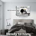 thumbnail image 2 of Framed African American Canvas Prints Black Couple I Choose You Poster Black King and \u200bQueen Wall Art Afro Black Romantic Couple Wall Art for Bedroom Living Room Decor(Black couple, 16in×12in), 2 of 6
