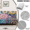 thumbnail image 4 of Jiueut Boho Mandala Print Armless Futon Sofa Cover, Comfortable Non Armrest Couch Chair Covers Anti-Slip Furniture Cover with Elastic Band, 4 of 7