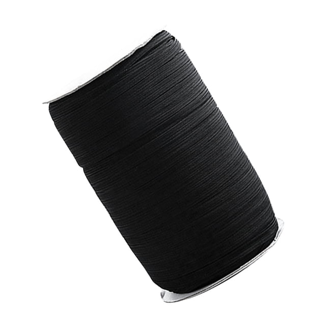 Tipo plano Banda elástica Poliéster Látex natural Ropa de goma Mangas Pantalones Banda de cintura elástica Negro 6 mm 135 yardas Eigraketly AF0097-06B