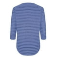 thumbnail image 6 of Women's Striped T-Shirts Casual Crewneck Tops Half Sleeve Tunic Shirts Classic Fit Tees Summer Top, 6 of 7