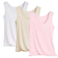 thumbnail image 2 of Trgacdwlo 3 Pack Tank Tops for Women Slim Fit Stretchy Basic Layering for Everyday Wear Sleeveless Scoop Neck Womens Undershirts, 2 of 9