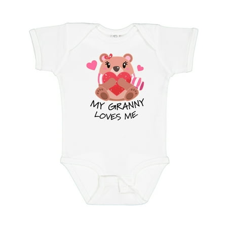 

Inktastic My Granny Loves Me- Bear and Hearts Gift Baby Boy or Baby Girl Bodysuit