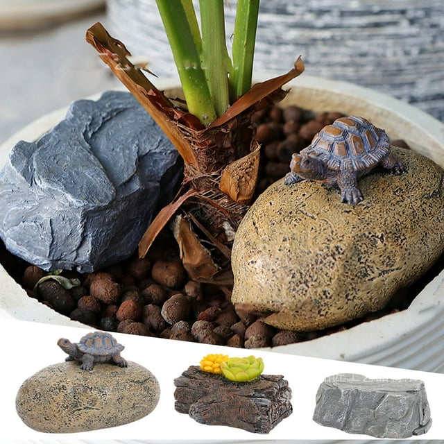 Fiudx Almacenamiento de Llaves de Piedra, Diseño de Caja Oculta, Camuflaje para Exteriores, Material Resistente a La Intemperie, Almacenamiento Seguro de Llaves y Objetos Pequeños, Decoración para Ja