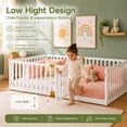 thumbnail image 3 of SESSLIFE Twin Montessori Floor Bed Frame with High Rails and Door, Wood Twin Floor Bed with Slats, Low Profile Kids Bed Frame for Boys Girls, No Box Spring Needed, White, 3 of 8
