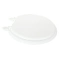 thumbnail image 1 of Mainstays Round Wood Toilet Seat, White, Easy off hinge, 1 of 2