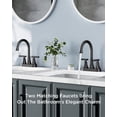 thumbnail image 3 of Grifo de baño FORIOUS negro mate de 4" con instalación central y 2 manijas, 3 of 9
