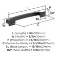 thumbnail image 3 of Amerock Incisive 5-1/16 inch (128mm) Center-to-Center Matte Black Cabinet Pull, 10 Pack, 3 of 4