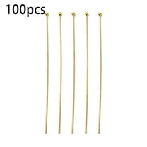 1 set 100pcs Brass Ball Head Pins Golden 70x0.7mm 21 Gauge Head: 1.85mm