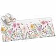 thumbnail image 2 of Hallway Runner Rug 2'x6', Botanical Floral Kitchen Runner Rugs Non-Slip Carpet Mats, Spring Colorful Flowers Butterfly Bedside Rugs Runners Washable Floor Carpet for Bathroom Laundry Room, 2 of 8