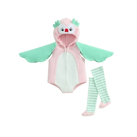 

Bangyeer Baby Girl Halloween Romper Summer Cute Owl Jumpsuit and Stocking