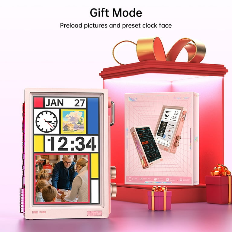 【即日配送】Divoom ディブーム　Times Frame ネオンピンク Divoom Times Frame Digital Picture Frames