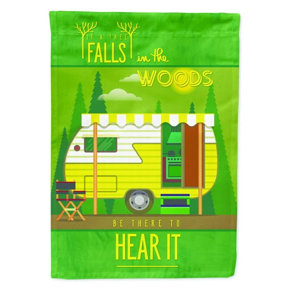Be in the Woods Retro Camper Garden Flag