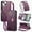Purple, variant on Floral Embossed Zipper Wallet Case for iPhone 15, Soft TPU and PU Leather with Shoulder Strap & Wrist Strap & Card Slots & Kickstand & Magnetic Clasp, Shockproof Rugged Case Cover, Black
