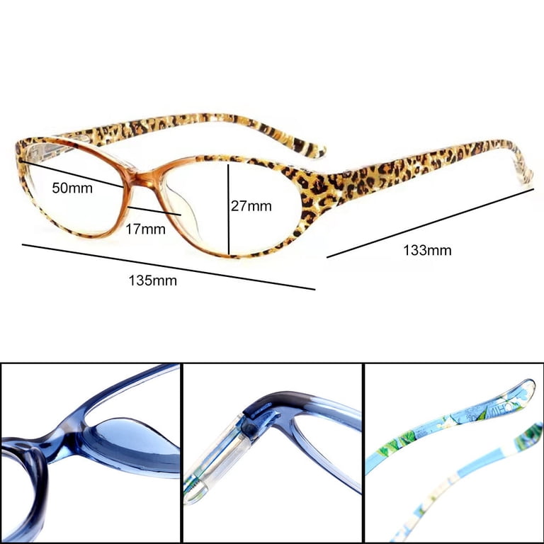 Oval Reading Glasses +2.00 Trendy Single Power Readers Fashion Eyeglasses Amazon.com: Calabria 718 Flexie Oval Reading Glasses +0.50  main image 3
