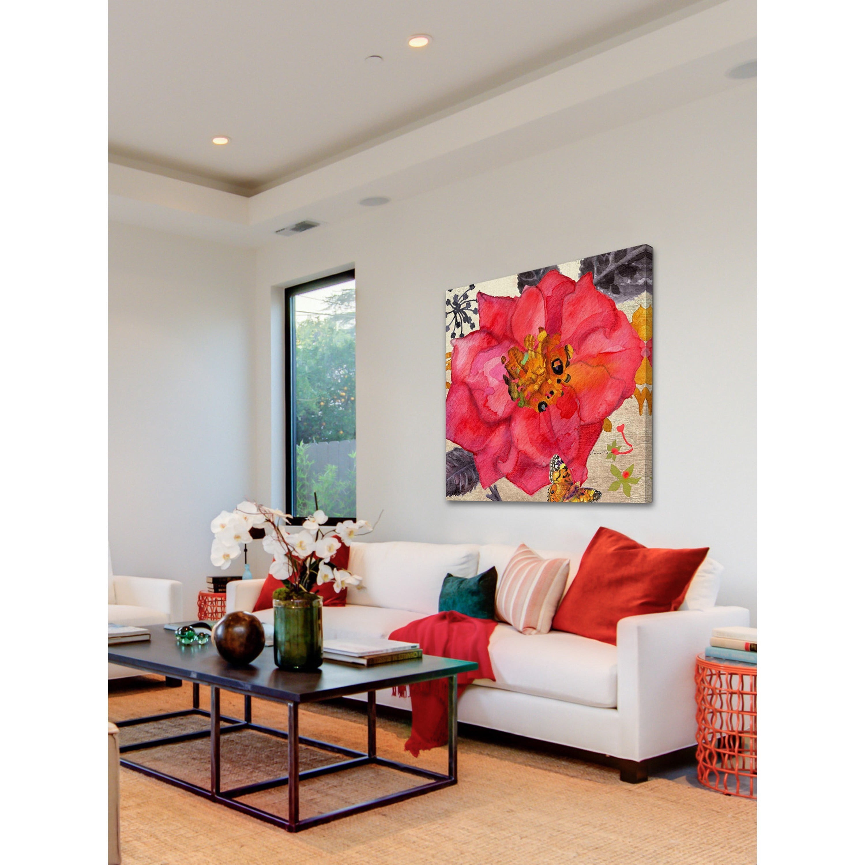 "Hedge Roses" Painting Print on Wrapped Canvas