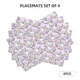 thumbnail image 5 of Rocae Purple Rabbit Printed Heat Resistant Place Mats,Classic Hemstitch Cloth Fabric Placemats Imitation Linen Place Mat Table Mats 18x12 inch, 5 of 5