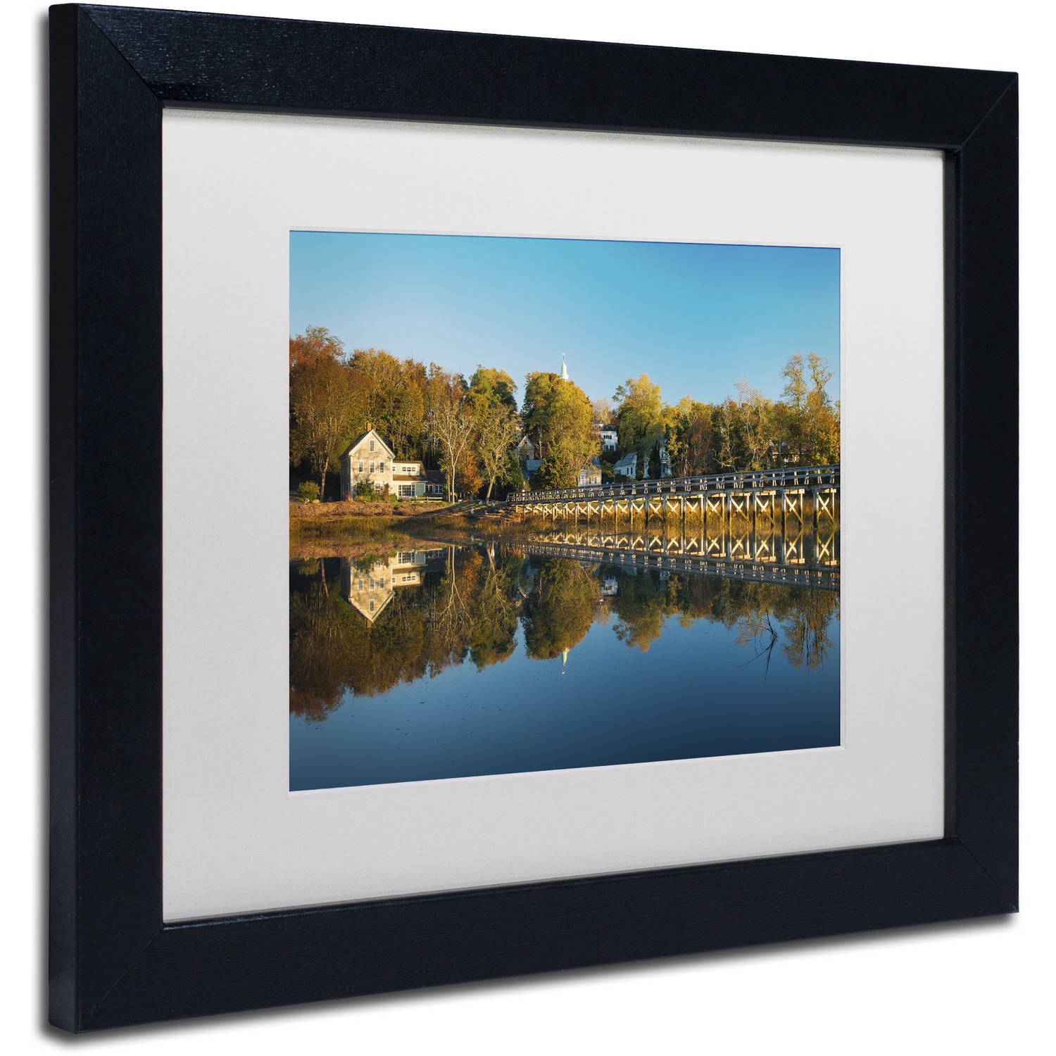 Trademark Fine Art "Wellfleet Mirror" Canvas Art by Michael Blanchette Photography White Matte, Black Frame