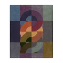 Stupell Industries Modern Interlocking Circles Abstract Painting Wrapped Canvas Art Print Wall Art, 16 x 20