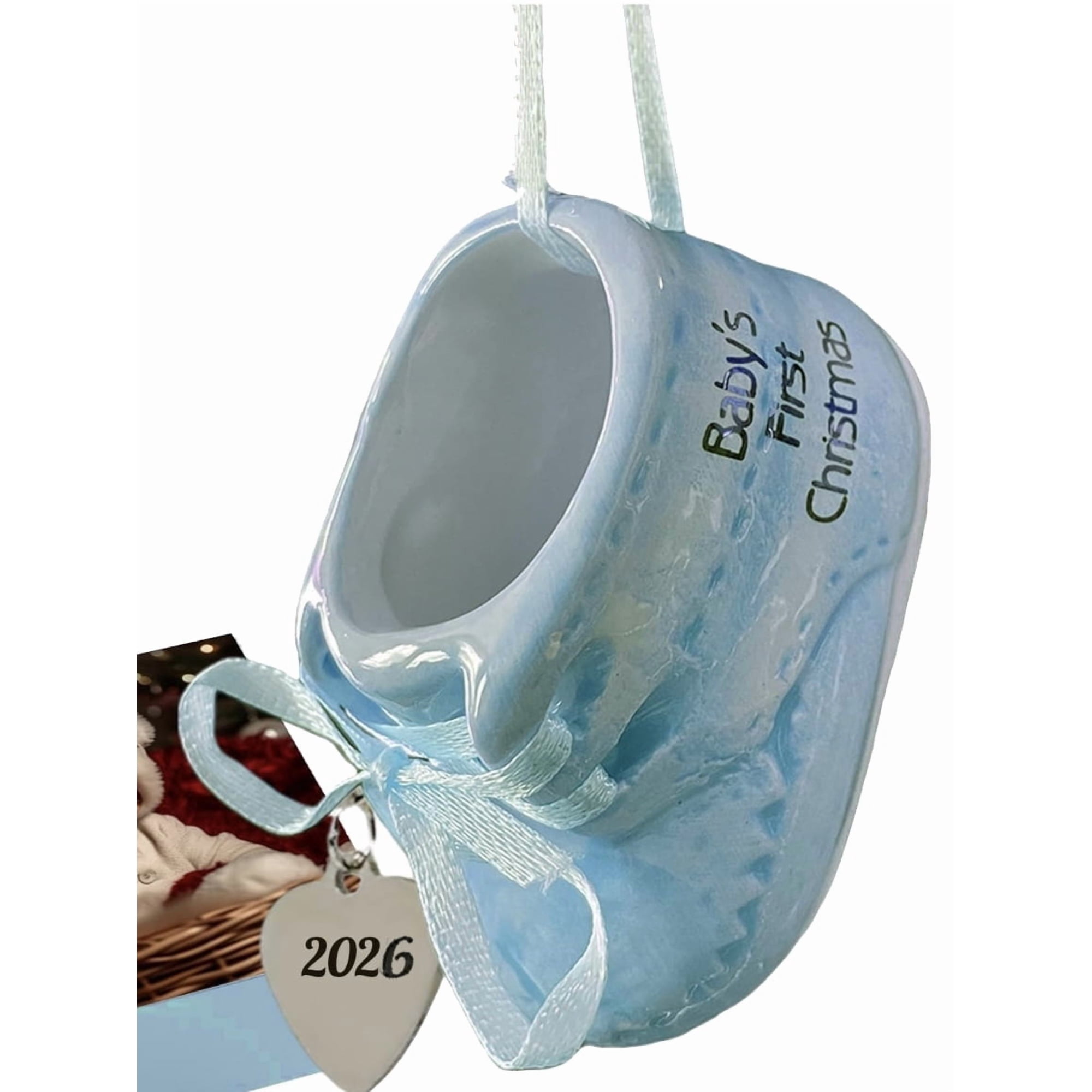 My First Christmas Baby Boy Ornament 2026 Keepsake Blue Baby Booties