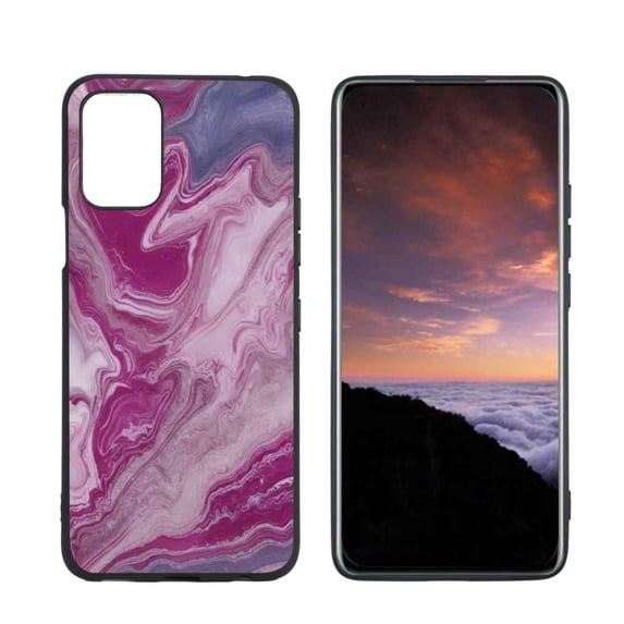 Compatible with LG K52 Phone Case, Pink-Marble-3 Case Men Women, Flexible Silicone Shockproof Case for LG K52