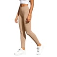 thumbnail image 4 of MXUIKV Leggings Pants for Women Tight Fitted Elastic High Waist Workout Yoga Trousers Solid Color(Medium,Khaki), 4 of 7