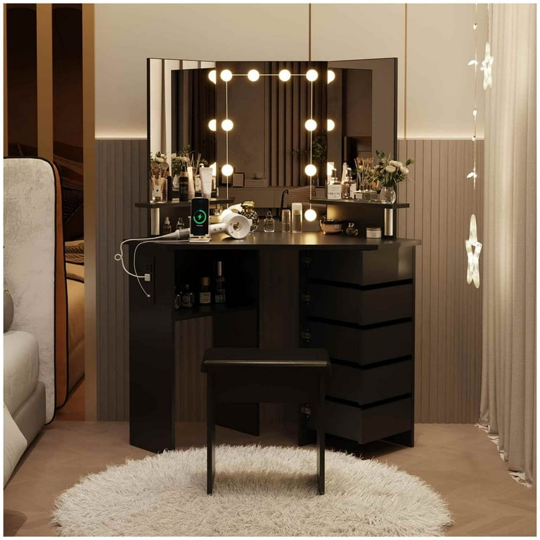 slim fit dress slacks Modern Simple Style Vanity Dressing Table Set, White / 47.2 inch main image 1