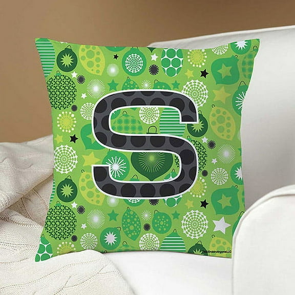 Personalized Robin Zingone Holiday Pillow, Green