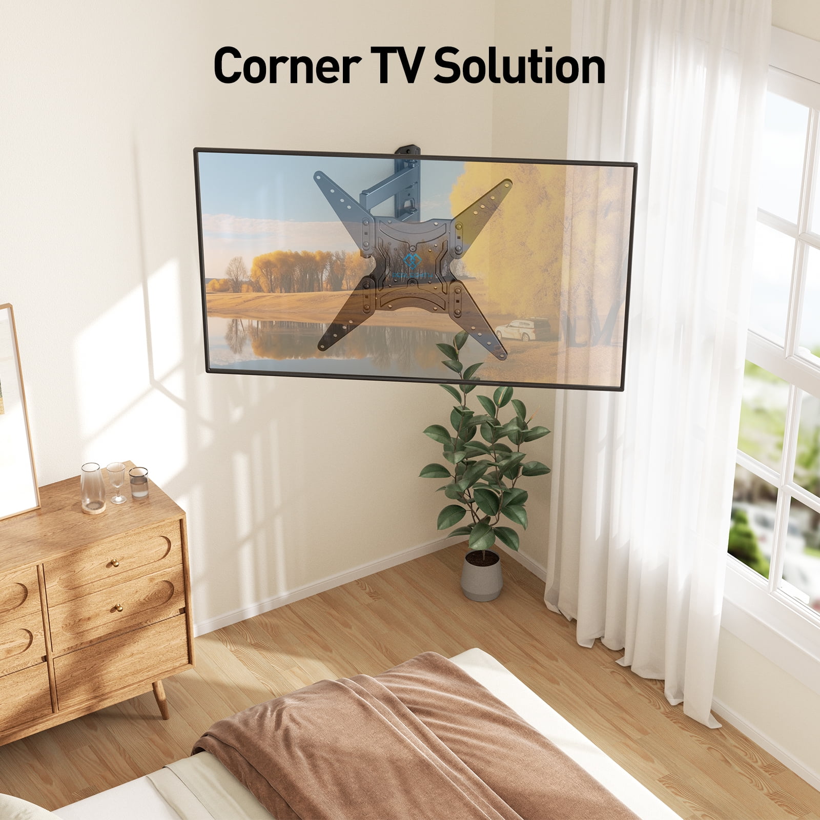 PERLESMITH Full Motion TV Wall Mount for 26"- 60" TVs, 70 lbs Capacity, UL Listed, PSMFK18B