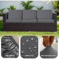 thumbnail image 3 of 4 Pack 100% Waterproof Patio Sofa Cushion Covers, Stretch Outdoor/Indoor Individual Seat Cushion Cover Furniture Protector Sofa Slipcover, Dark Gray, 3 of 8