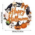 thumbnail image 2 of Halloween Wood Wreath Ghost Black Cat Pumpkin Skull Door Hanging Sign Decorations Rustic Spooky Halloween Welcome Wooden Signs for Front Door Hanger Home Decor Party Supplies,B, 2 of 7